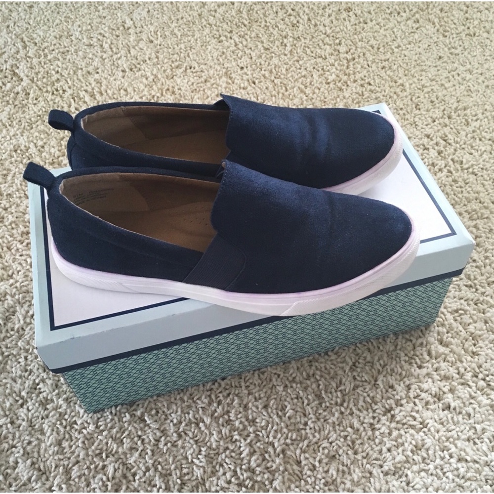 Susina Navy Faux Suede Espadrille Shoes
